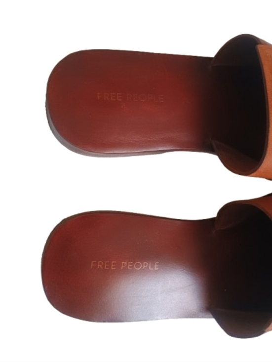 Free People Leather Slide Brown Flat Square Toe Size: 36 main image 8